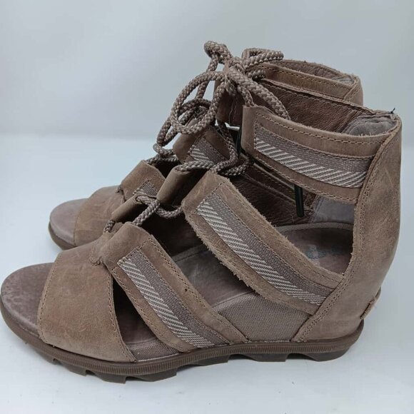 SOREL Joanie II Ghillie Lace Wedge Sandal Brown Size 8 US - Picture 3 of 6